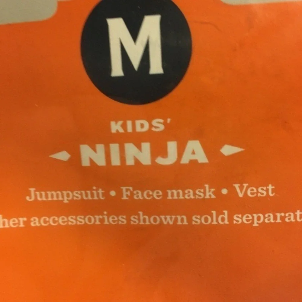 Hyde and Eek Ninja Costume Kids Medium Black New Dragon Jumpsuit Vest Mask Set